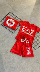 Conjunto EA7 CAMISA+BERMUDA [VERMELHO]