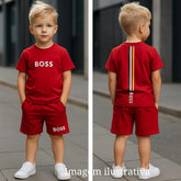 Kit Camisa+Bermuda Boss Vermelho - Moletinho