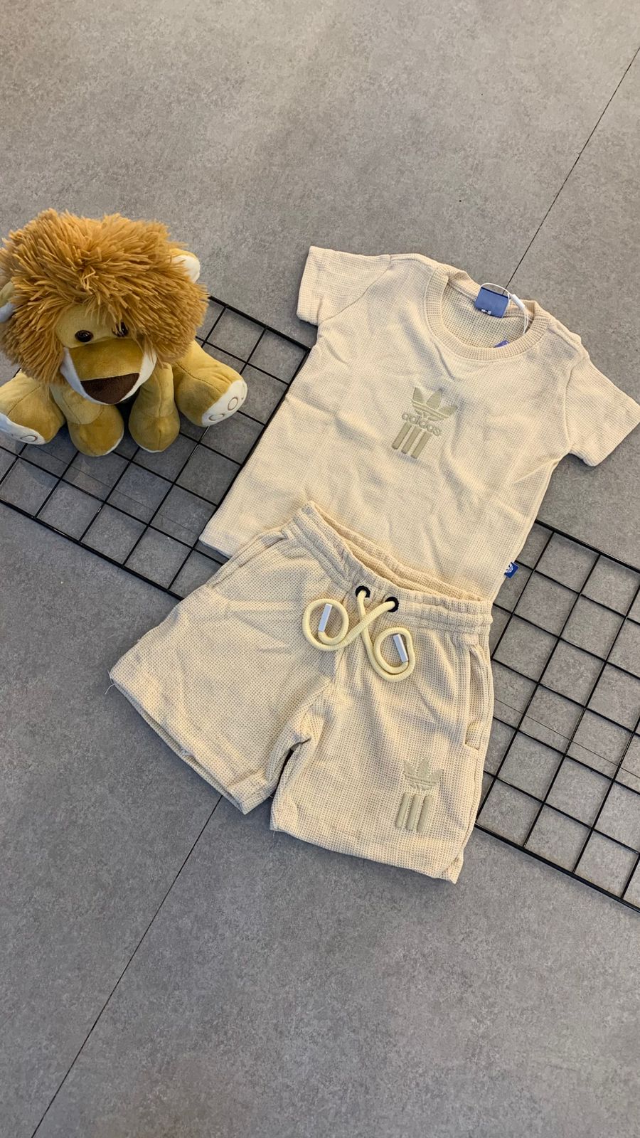 Conjunto ADD - Crochê [ Camisa+Bermuda ] - Bege