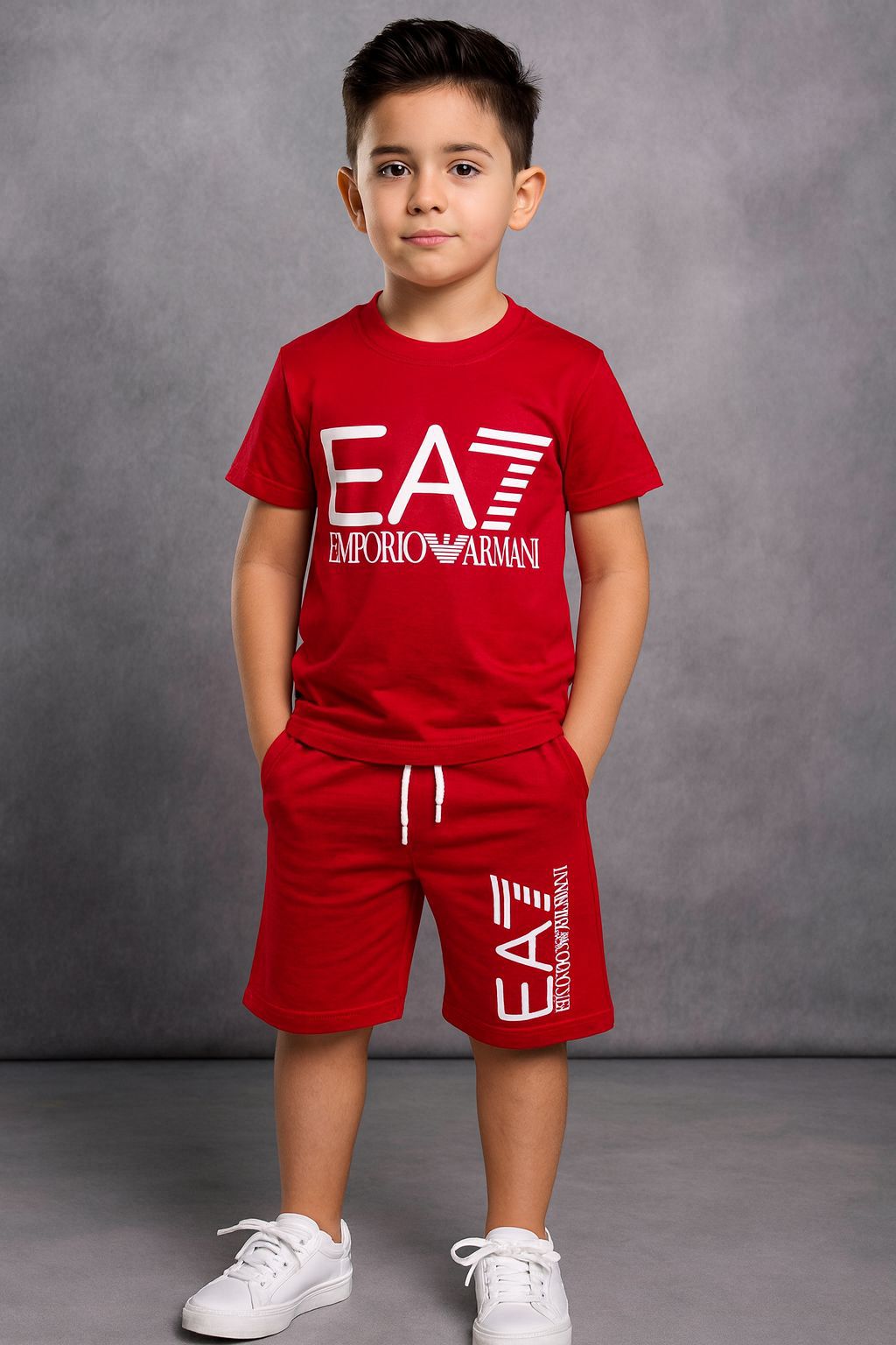 Conjunto EA7 CAMISA+BERMUDA [VERMELHO]