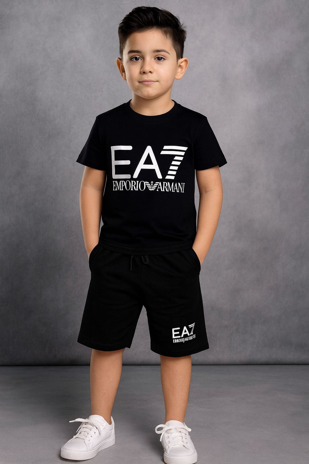 Conjunto EA7 CAMISA+BERMUDA [PRETO]