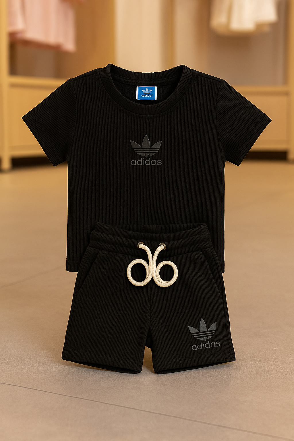 Conjunto ADD - Crochê [ Camisa+Bermuda ] - Preto